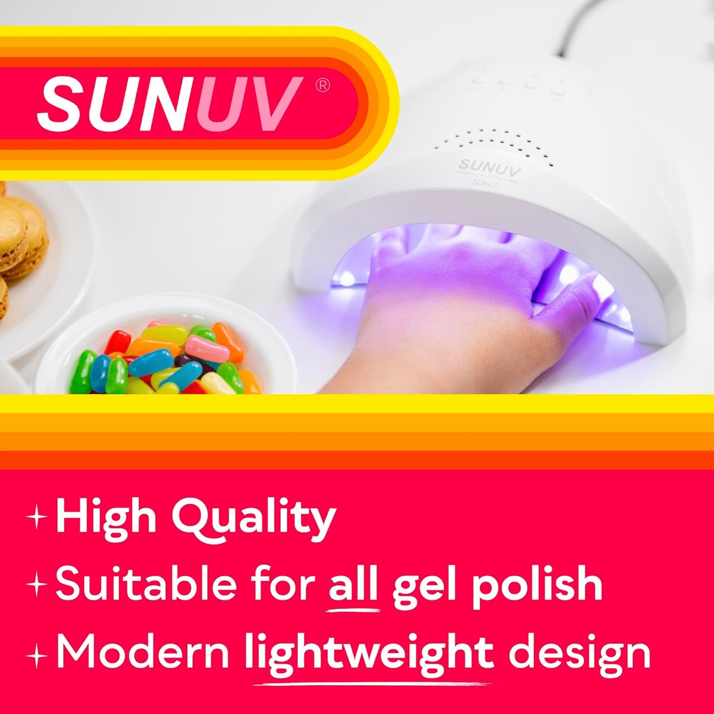 UV LED Nail Lamp, SUNUV Gel Nail Light for Nail Polish 48W UV Dryer with 3 Timers