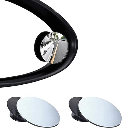 2 Pack Car Blind Spot Mirror Small Round Convex Adjustable 360° Rotation Wide Angle Rear View Mirror for All Vehicles Universal Car Tuning Sticker Design