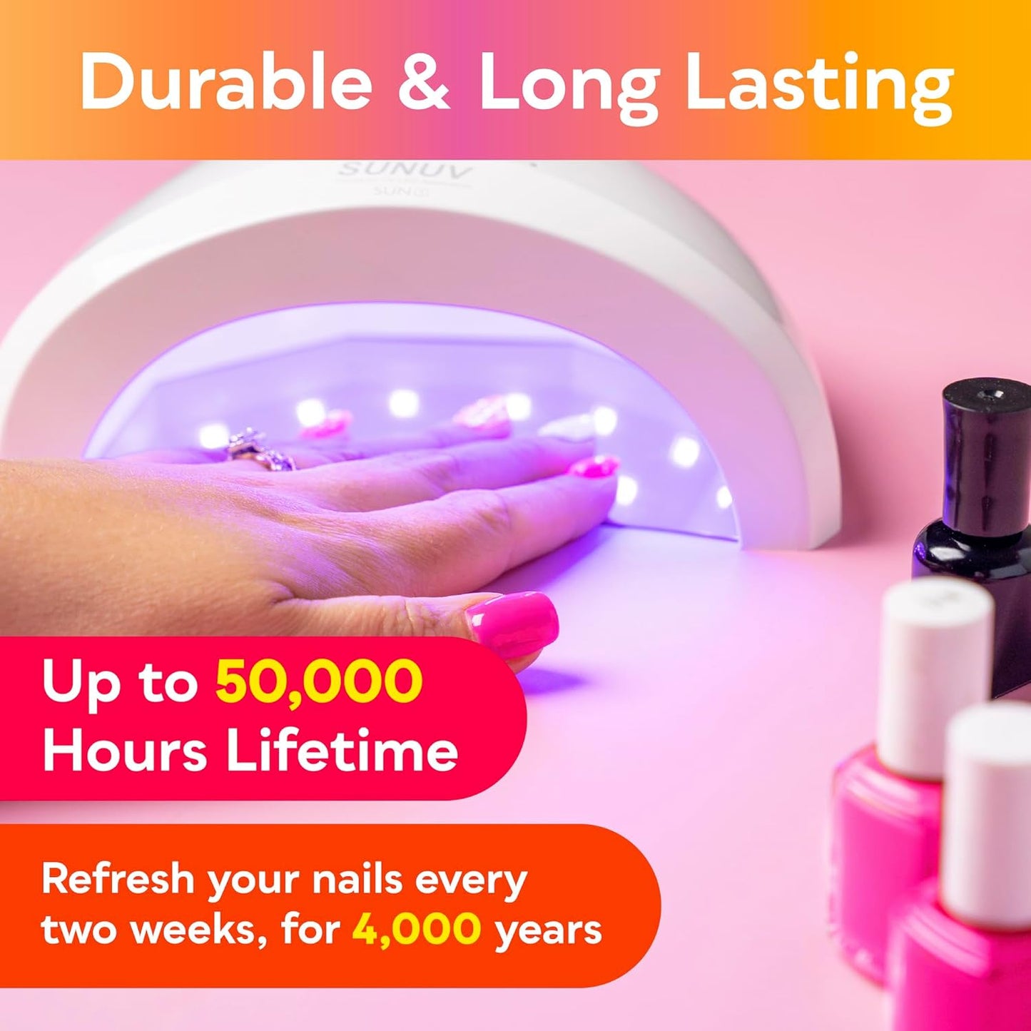 UV LED Nail Lamp, SUNUV Gel Nail Light for Nail Polish 48W UV Dryer with 3 Timers