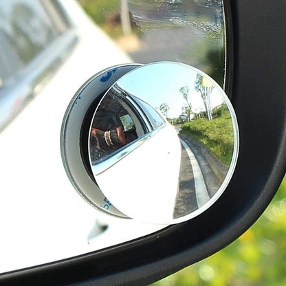 2 Pack Car Blind Spot Mirror Small Round Convex Adjustable 360° Rotation Wide Angle Rear View Mirror for All Vehicles Universal Car Tuning Sticker Design