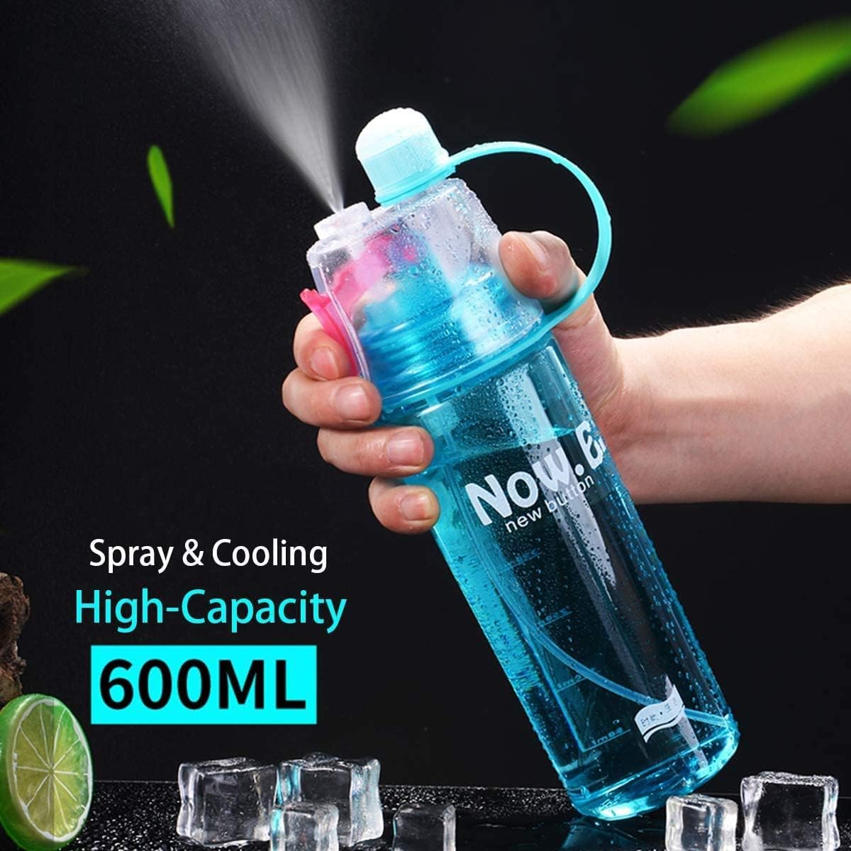 600ml Spray Water Bottle