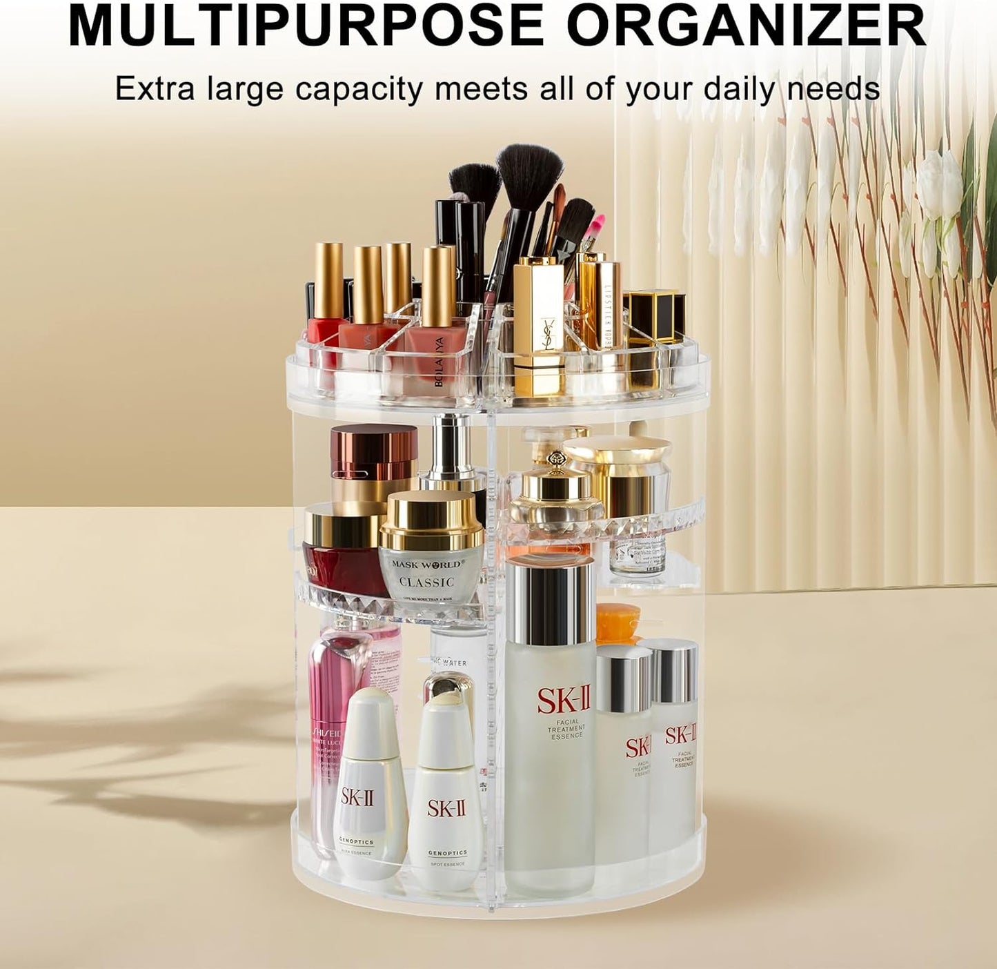 Makeup organizer 360 degree rotating