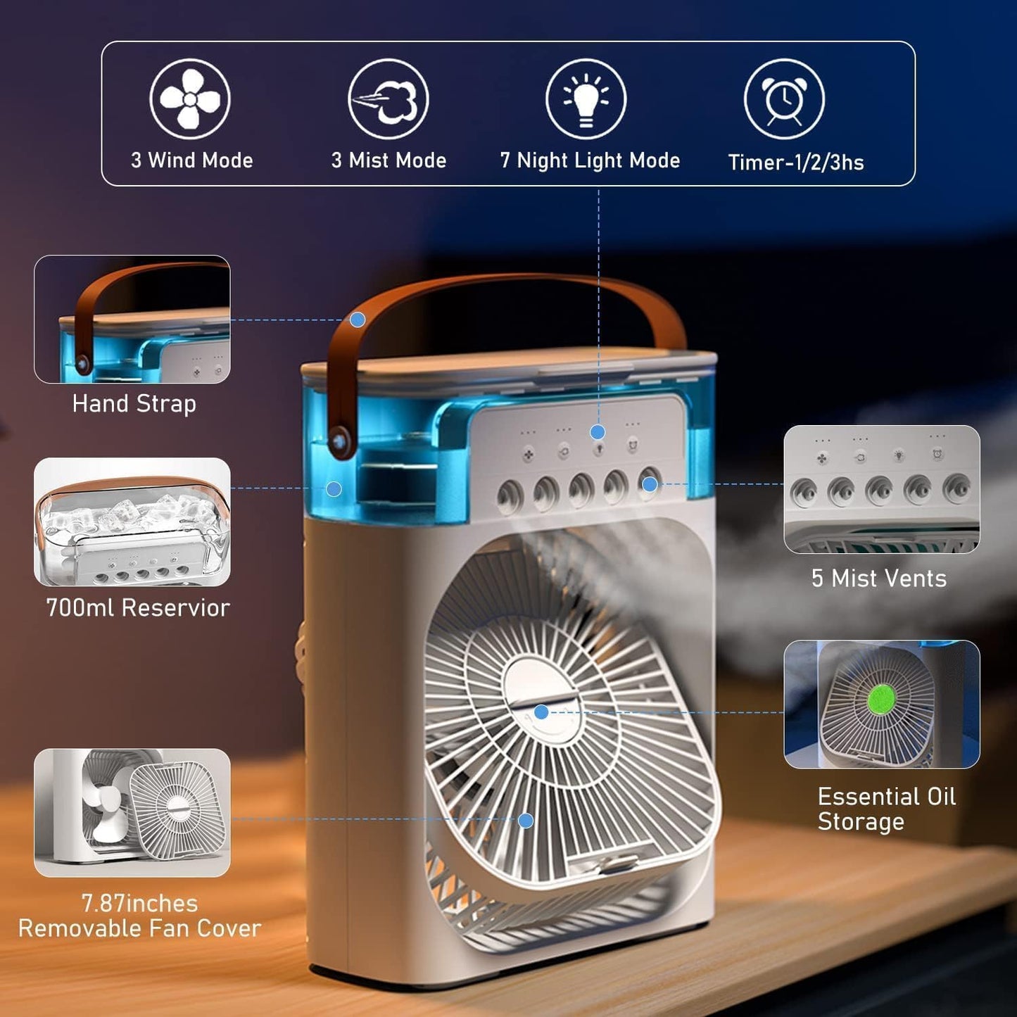 "Arctic Breeze Portable Personal Air Conditioner ❄️ with Ice Tray 🧊