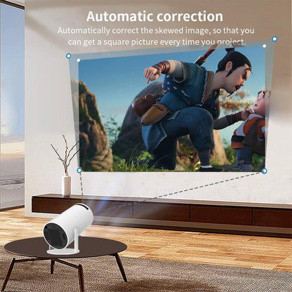 40"-130" Smart Mini Projector 5G WIFI, Support 4K, Big Screen Experience with Premium 360 Sound, 5.0 Bluetooth Movie Projector Compatible With Android/iOS/Windows/TV Stick/HDMI/USB/Audio 3.5