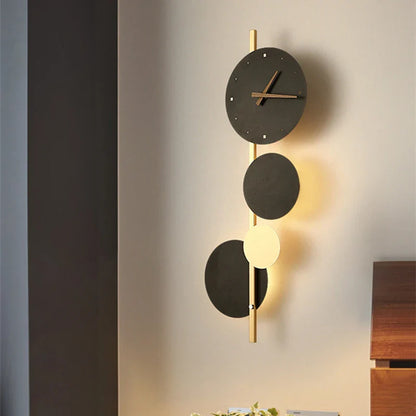 Nordic Creative  Acrylic Black Gold LED Clock  Wall Light Bedroom Dining Room Living Room Lighting Fixtures Dropshipping