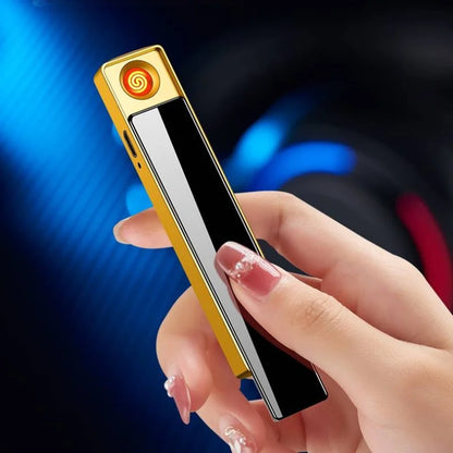 USB Charging Lighter Metal Electric  Windproof Lighter Smoking Accessories