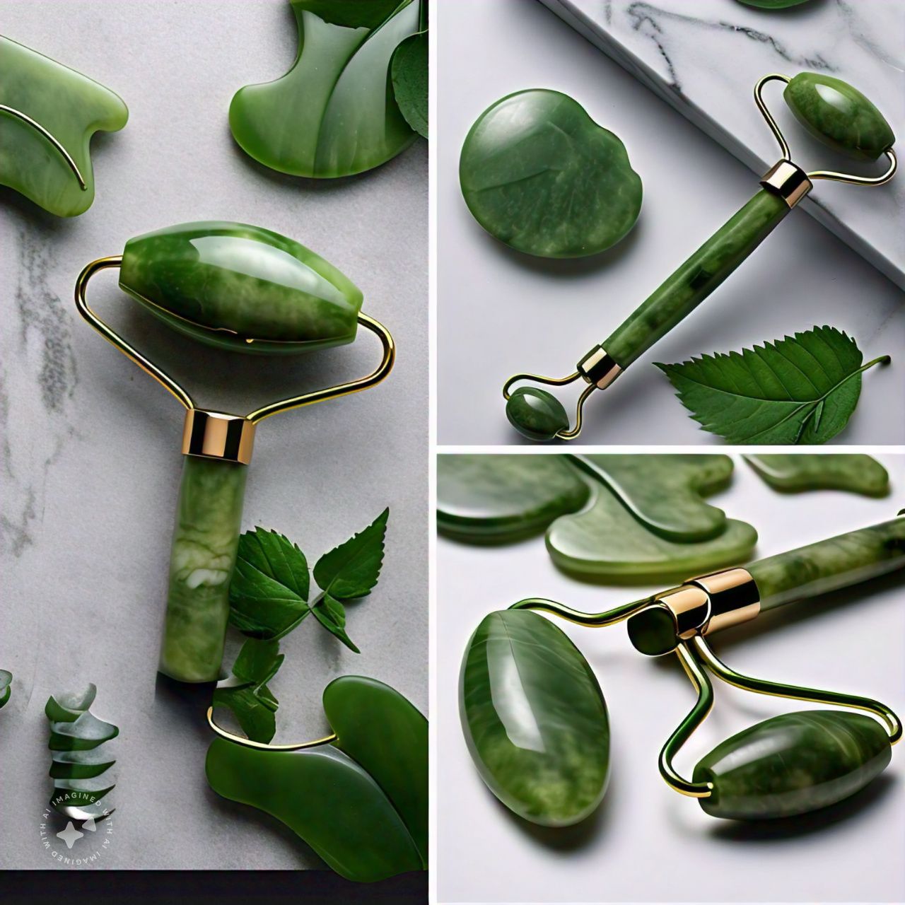 🔥 Jade Roller & Gua Sha Massage Kits 💚 Natural Anti-Aging Face Roller