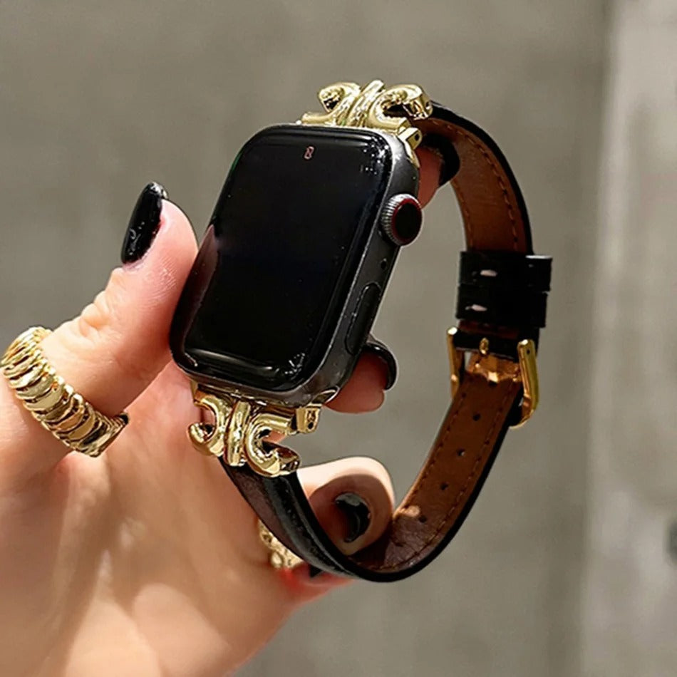 🔥 🔥Lady Gold Steel Plated Bracelet Wristband Strap for Apple Watch Band 10 9 8 Ultra 46mm 42mm 49mm 7 SE 6 5 41mm 45mm 44/40mm 🔥🔥