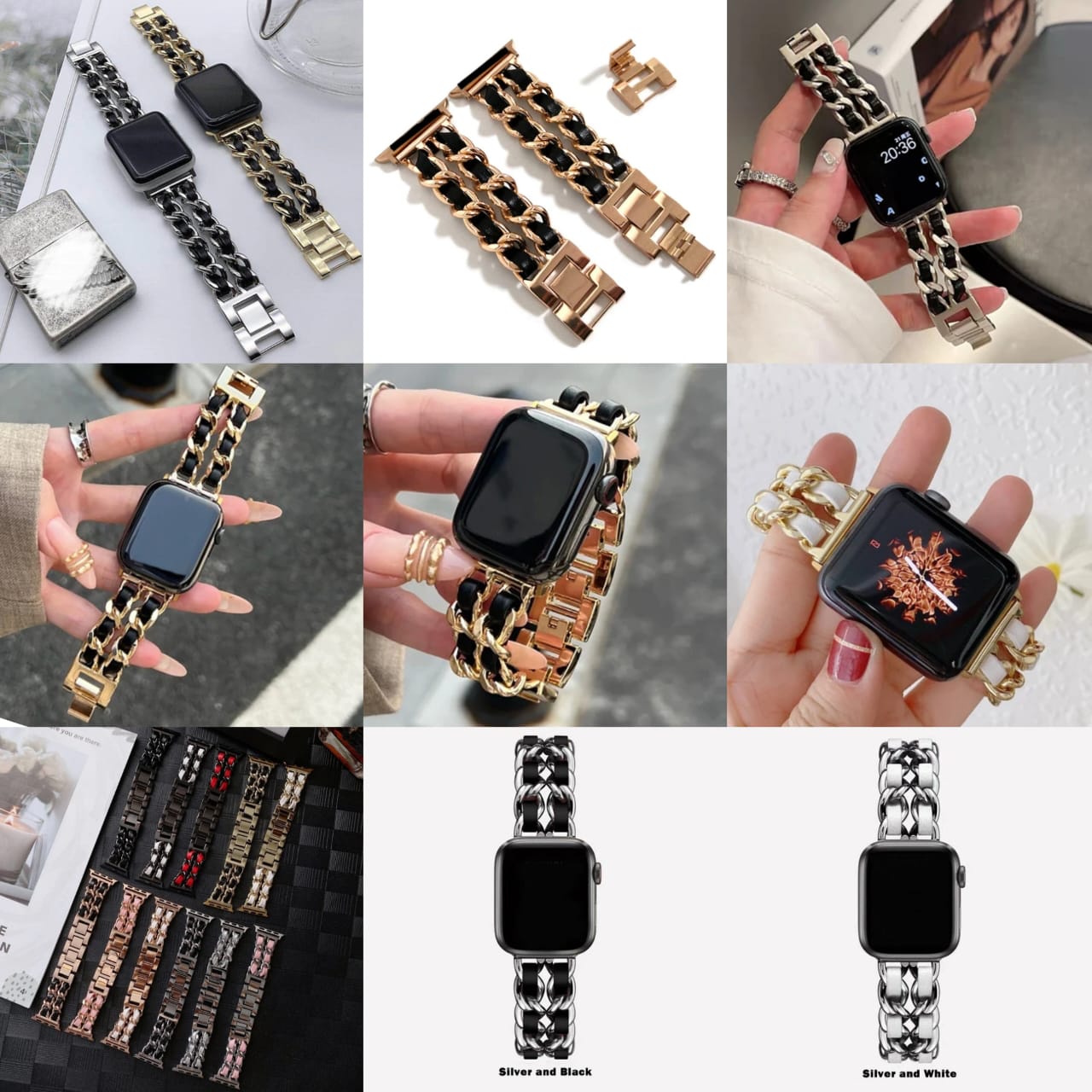 🔥 🔥Lady Gold Steel Plated Bracelet Wristband Strap for Apple Watch Band 10 9 8 Ultra 46mm 42mm 49mm 7 SE 6 5 41mm 45mm 44/40mm 🔥🔥