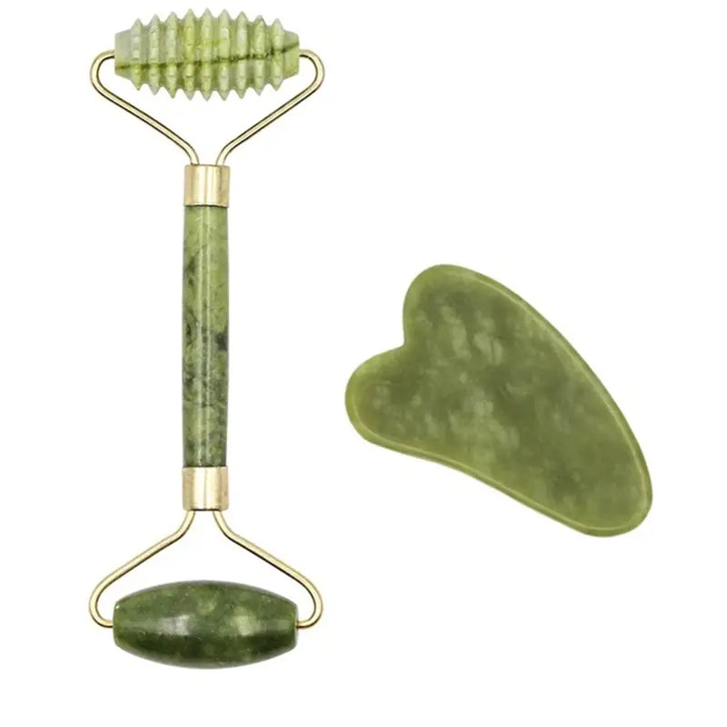 🔥 Jade Roller & Gua Sha Massage Kits 💚 Natural Anti-Aging Face Roller