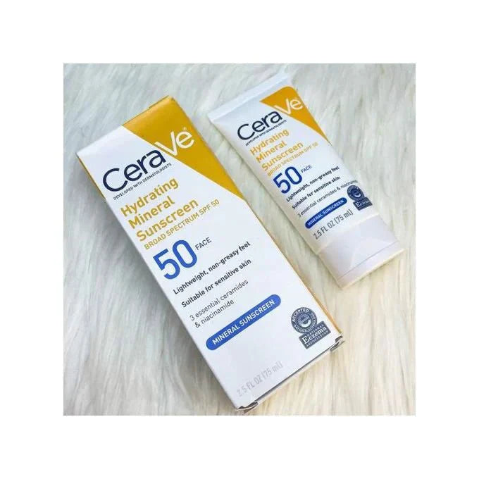 CeraVe Hydrating Sheer Sunscreen SPF 30 for Face and Body | Mineral & Chemical Sunscreen with Zinc Oxide, Hyaluronic Acid, Niacinamides and Ceramides| Paraben Free Fragrance Free